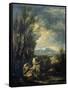 Landscape with a Carthusian Hermit, Perhaps Saint Bruno-Alessandro Magnasco-Framed Stretched Canvas