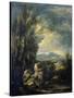 Landscape with a Carthusian Hermit, Perhaps Saint Bruno-Alessandro Magnasco-Stretched Canvas