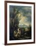 Landscape with a Carthusian Hermit, Perhaps Saint Bruno-Alessandro Magnasco-Framed Art Print