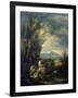 Landscape with a Carthusian Hermit, Perhaps Saint Bruno-Alessandro Magnasco-Framed Art Print