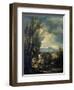 Landscape with a Carthusian Hermit, Perhaps Saint Bruno-Alessandro Magnasco-Framed Art Print