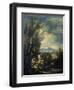 Landscape with a Carthusian Hermit, Perhaps Saint Bruno-Alessandro Magnasco-Framed Art Print