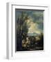 Landscape with a Carthusian Hermit, Perhaps Saint Bruno-Alessandro Magnasco-Framed Art Print