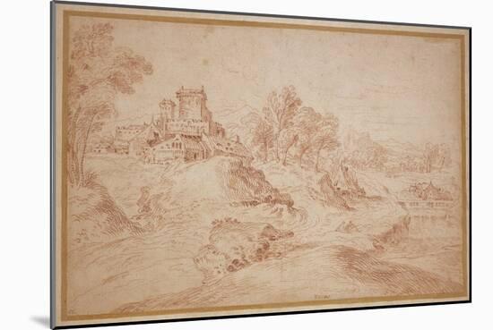 Landscape with a Castle, 1716-18-Jean Antoine Watteau-Mounted Giclee Print