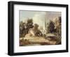 Landscape with a Church, Cottage, Villagers and Animals, C.1771-2-Thomas Gainsborough-Framed Giclee Print