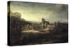 Landscape with a Church-Rembrandt van Rijn-Stretched Canvas