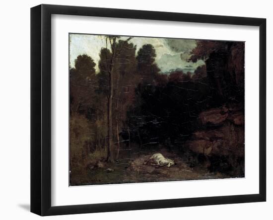 Landscape with a Dead Horse, 1850S-Gustave Courbet-Framed Giclee Print