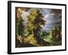 Landscape with a Deer Hunt, 1591-Paul Fischer-Framed Premium Giclee Print