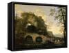 Landscape with a Dilapidated Bridge-Salvator Rosa-Framed Stretched Canvas