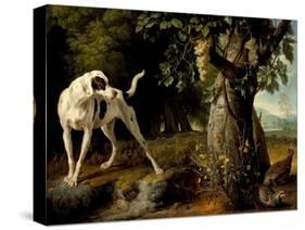 Landscape With a Dog And Partridges-Alexandre Francois Desportes-Stretched Canvas