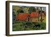 Landscape with a Dog in Front of a Shed, 1892-Paul Gauguin-Framed Giclee Print