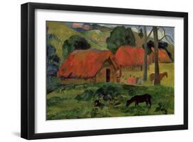 Landscape with a Dog in Front of a Shed, 1892-Paul Gauguin-Framed Giclee Print