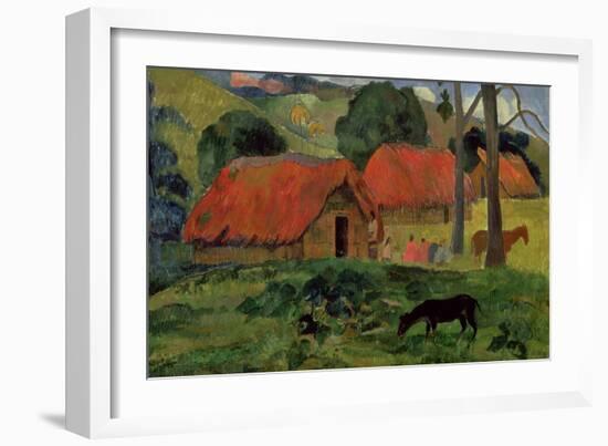 Landscape with a Dog in Front of a Shed, 1892-Paul Gauguin-Framed Giclee Print