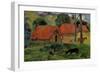 Landscape with a Dog in Front of a Shed, 1892-Paul Gauguin-Framed Giclee Print