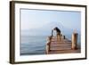 Landscape with a Dog on a Pier by the Lake.-Tati Nova photo Mexico-Framed Photographic Print