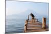 Landscape with a Dog on a Pier by the Lake.-Tati Nova photo Mexico-Mounted Photographic Print