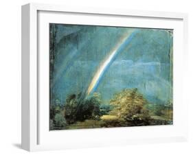 Landscape with a Double Rainbow, 1812-John Constable-Framed Giclee Print