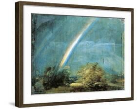 Landscape with a Double Rainbow, 1812-John Constable-Framed Giclee Print