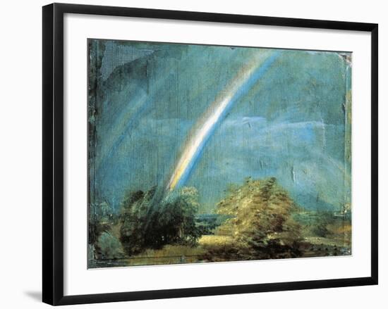 Landscape with a Double Rainbow, 1812-John Constable-Framed Giclee Print