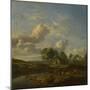 Landscape with a Farm by a Stream, 1661-Adriaen van de Velde-Mounted Giclee Print