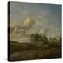 Landscape with a Farm by a Stream, 1661-Adriaen van de Velde-Stretched Canvas