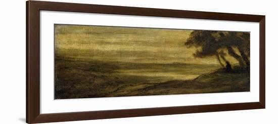 Landscape with a Figure, C. 1860-Honore Daumier-Framed Giclee Print