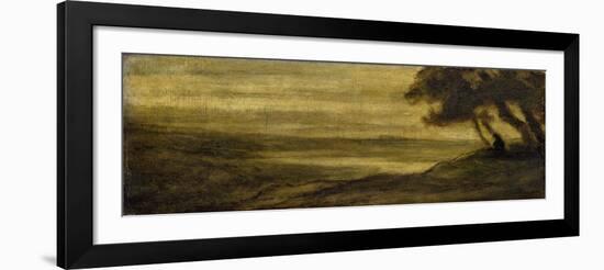 Landscape with a Figure, C. 1860-Honore Daumier-Framed Giclee Print