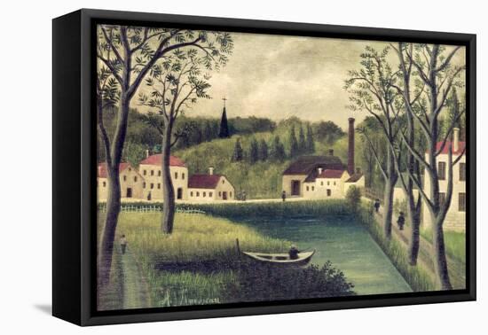 Landscape with a Fisherman, After 1886-Henri Rousseau-Framed Stretched Canvas