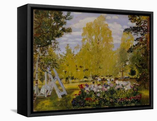 Landscape with a Flower Bed-Boris Michaylovich Kustodiev-Framed Stretched Canvas
