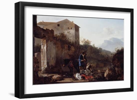 Landscape with a Goatherd, C.1650-Adam Pynacker-Framed Giclee Print