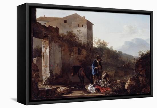 Landscape with a Goatherd, C.1650-Adam Pynacker-Framed Stretched Canvas