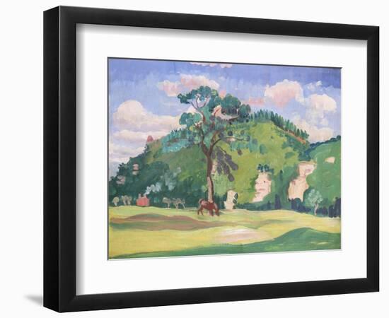 Landscape with a Grazing Horse, 1912-13-James Dickson Innes-Framed Giclee Print