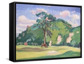 Landscape with a Grazing Horse, 1912-13-James Dickson Innes-Framed Stretched Canvas