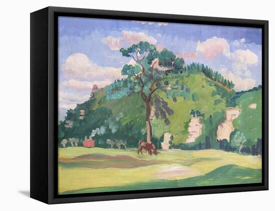 Landscape with a Grazing Horse, 1912-13-James Dickson Innes-Framed Stretched Canvas