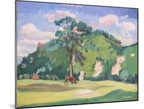 Landscape with a Grazing Horse, 1912-13-James Dickson Innes-Mounted Giclee Print