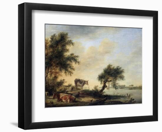 Landscape with a Herd, 18th Century-Jan Jansson-Framed Giclee Print