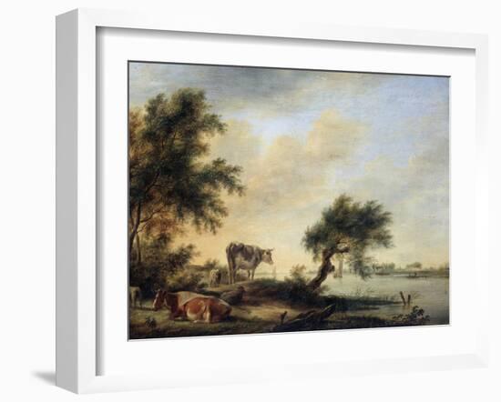 Landscape with a Herd, 18th Century-Jan Jansson-Framed Giclee Print