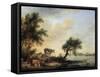 Landscape with a Herd, 18th Century-Jan Jansson-Framed Stretched Canvas