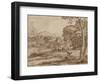 Landscape with a Herd of Deer-Claude Lorraine-Framed Giclee Print