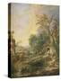 Landscape with a Hermit, 1742-Francois Boucher-Stretched Canvas