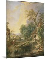 Landscape with a Hermit, 1742-Francois Boucher-Mounted Giclee Print