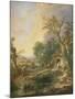 Landscape with a Hermit, 1742-Francois Boucher-Mounted Giclee Print