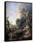 Landscape with a Hermit, 1742-François Boucher-Framed Stretched Canvas