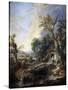 Landscape with a Hermit, 1742-François Boucher-Stretched Canvas