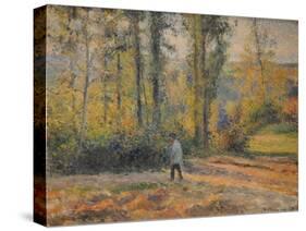 Landscape with a Hunter, Pontoise (Paysage À Pontoise Avec Un Chasseu), 1879-Camille Pissarro-Stretched Canvas
