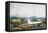 Landscape with a Lake (W/C on Paper)-George Sand-Framed Stretched Canvas