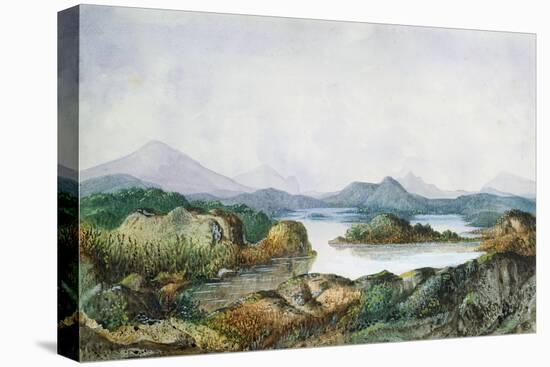 Landscape with a Lake (W/C on Paper)-George Sand-Stretched Canvas