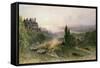 Landscape with a Large House-William Wyld-Framed Stretched Canvas