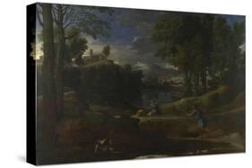 Landscape with a Man Killed by a Snake, 1648-Nicolas Poussin-Stretched Canvas