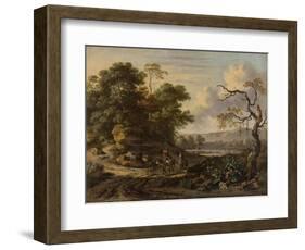 Landscape with a Man Riding a Donkey-Jan Wijnants-Framed Art Print